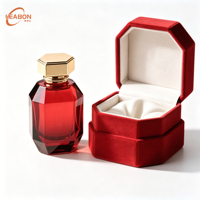Boîte en papier octogonale personnalisée avec revêtement doré, insert en éponge gaufrée, emballage rigide recyclé, 30 ml, 50 ml, parfum, cosmétique, aseptique