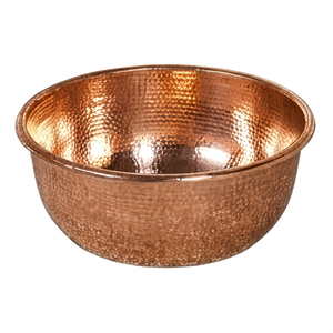 Évier de cuisine élégant en cuivre poli fait main, à cuve unique, design rustique rond, installation sur plan, pour usage domestique - Product Image 1