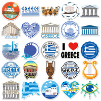 50PCS haute qualité dessin animé paysage extérieur amusant grèce autocollants, étuis de téléphone de vélo, autocollants de décoration pour ordinateur portable