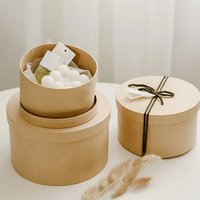 Ensemble de 2 boîtes cadeaux minimalistes en papier kraft, boîtes à fleurs imbriquées, emballage pour fruits, boîte à bouquet en carton durable, vente en gros