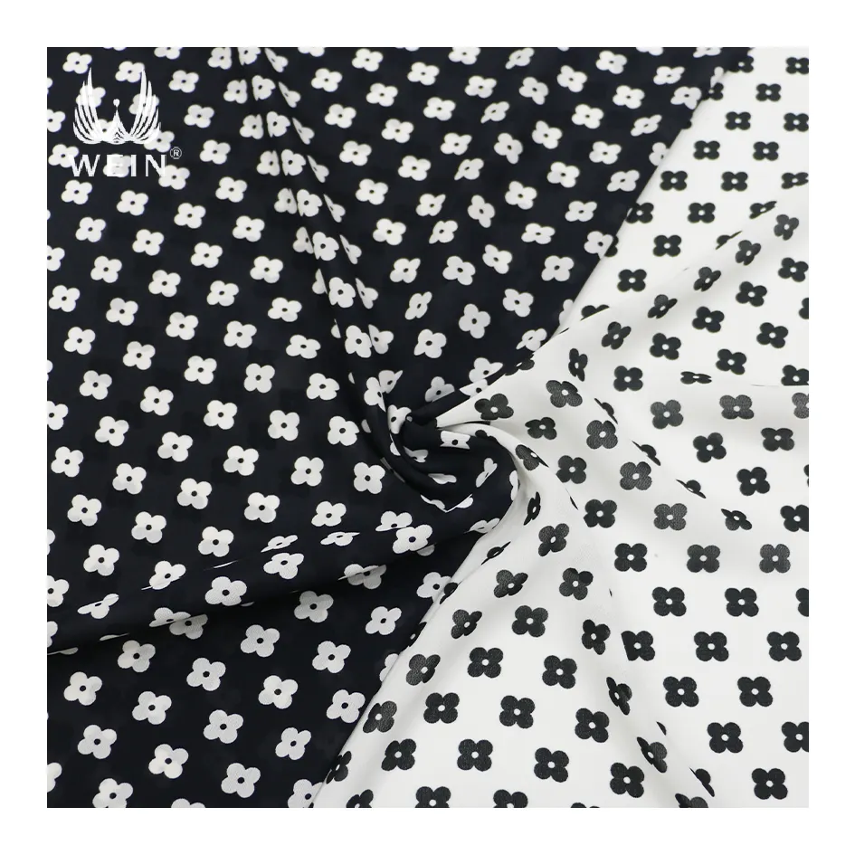 WI-A12 Soft wholesale bright polyester chiffon fine woven printed twill fabric Stocklot