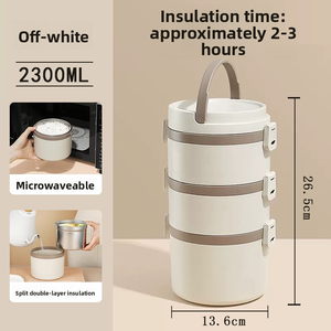 Boîte à lunch isotherme multicouche de grande capacité en acier inoxydable 304 de haute qualité, design simple pour étudiants et employés de bureau - Product Image 6