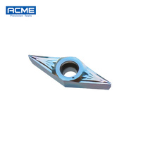 Plaquettes de tournage en carbure de tungstène revêtues PVD VCGT110302 OEM pour tour - Contrôle supérieur des copeaux Forme losange Tournage CNC