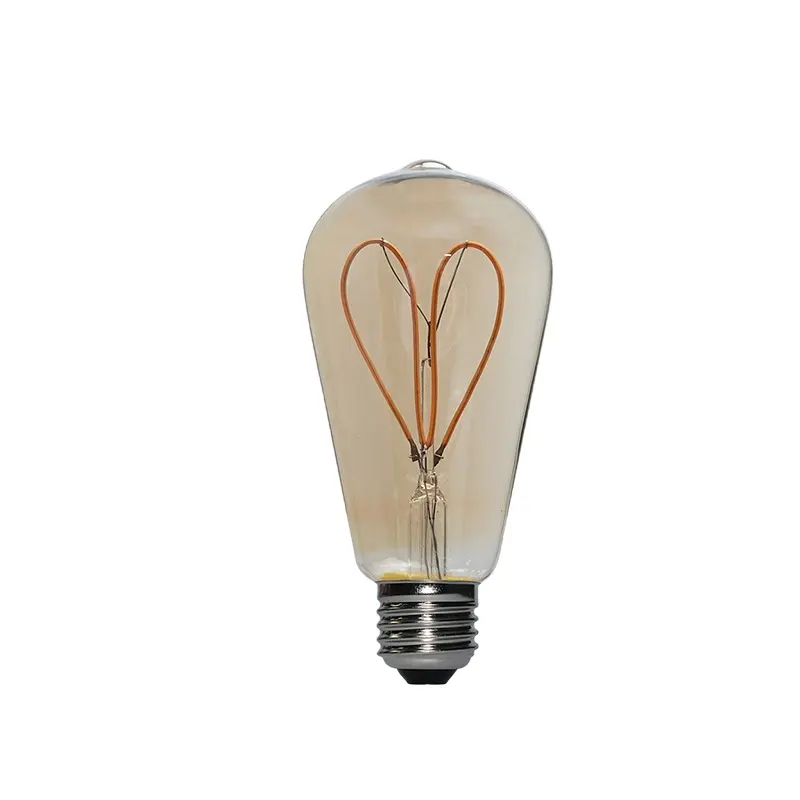 Electric 60-Watt Equivalent ST19 Dimmable Straight Filament Clear Glass E27 Vintage Edison LED Light Bulb