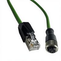 Connecteur M12 4 broches, code D, mâle, prise RJ45, industriel aérospatial, Profinet, EtherCAT, Ethernet CAT6, PVC, IP67, blindé, bornes