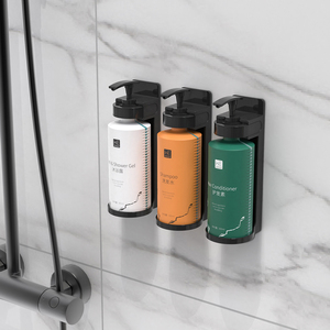 Support mural en plastique verrouillable pour salle de bain d'hôtel, shampoing, après-shampoing, gel <span class=keywords><strong>douche</strong></span>, lotion, distributeur de liquide avec support - Product Image 6