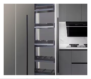 Modern <b>Kitchen</b> Cabinet <b>Storage</b> Soft Closing Tall Deep Pull Out Hidden Pantry Set Basket With Chrome and 4-6 Layers 02.2A.RWB2063 - Product Image 2
