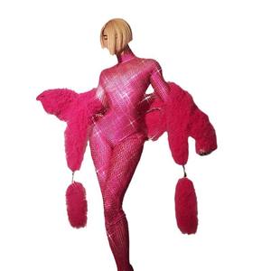 Costumes populaires discothèque Bar mince <span class=keywords><strong>combinaison</strong></span> chanteur modèle passerelle Banquet robe de soirée robe de bal strass maille <span class=keywords><strong>combinaison</strong></span> - Product Image 5