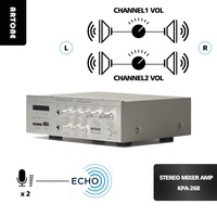 Nouveau modèle KPA-268 bureau mini amplificateur stéréo pour karaoké à écho mixeur PA sono