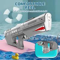 Pistolet à eau électrique Shark, grande capacité 550 ml, portée de 10 à 12 m, étanche, jouet de combat d'été pour la plage, pour enfants et adultes