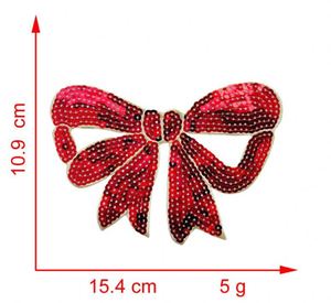 Patch thermocollant brodé de sequins de taille moyenne, motif Père Noël, arbre de Noël et nœud, pour la décoration des t-shirts et sweats à capuche des jeunes enfants - Product Image 6