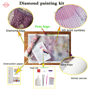 Kit de peinture diamant 5D DIY LS, taille 60x80CM, motif <span class=keywords><strong>Pivoine</strong></span> et Vase, avec diamants en résine ronds et carrés, points AB féeriques, sur <span class=keywords><strong>toile</strong></span> - Product Image 5