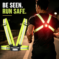 Lampe de course et de cyclisme rechargeable 1000LM 180° °   Feux avant et arrière rotatifs et détachables, sangle réfléchissante, fonction mémoire
