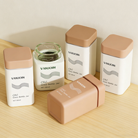 Bouteille carrée en verre de 60 ml, 90 ml, 120 ml avec couvercle en plastique, couleur dégradée, pot à suppléments, conteneur à pilules de forme carrée, vente en gros