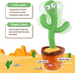 Dancing Cactus Toy Electronic Dancing Cactus Toy With Lighting Singing Cactus Recording and <b>Repeat</b> Your Words - Product Image 3