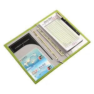 Gran Oferta personalizada A4 cuero café Bar menú Carpeta de facturas Carpeta de libros de cheques