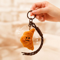 Article Tendance : Porte-clés en Peluche Kawaii en Forme de Nourriture, Pendentif de Sac Mignon en Forme de Pain et Légumes pour Filles