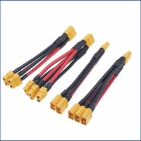 Connecteur personnalisé XT60 XT90, rallonge de batterie parallèle à double câble, séparateur en Y avec fil en silicone 14AWG pour batterie et moteur RC