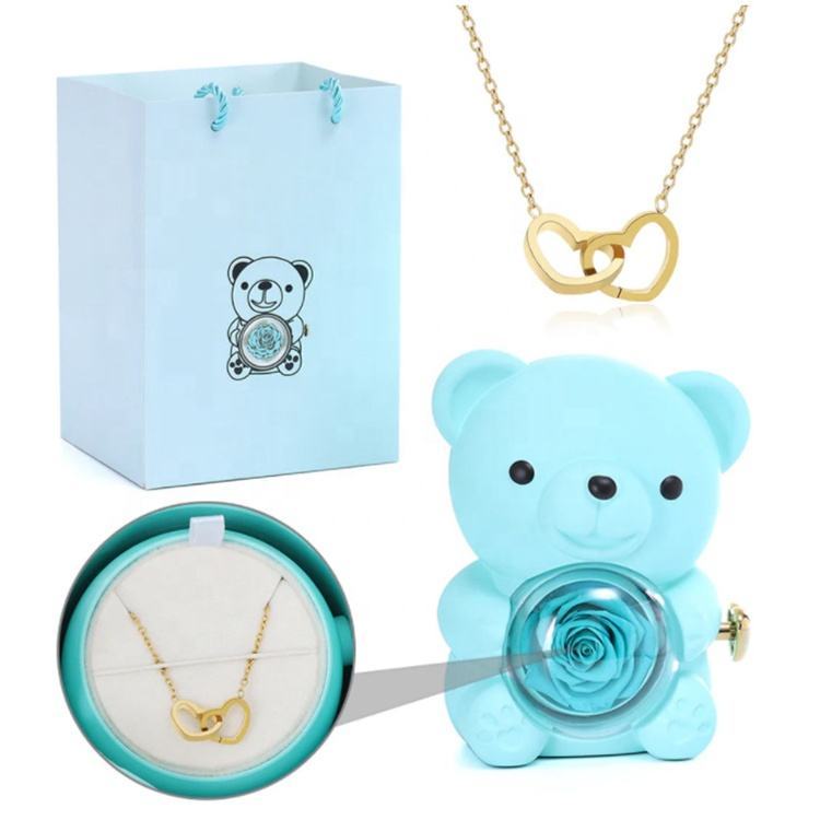Light Blue Bear + Necklace