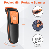 KEFAR-Mini scanner de codes à barres sans fil 2D QR 1D avec affichage numérique OLED