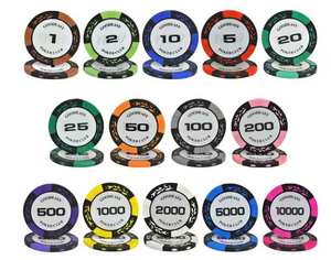 Clay Poker Chips for <b>Card</b> Board Game,for Texas Hold'em, Blackjack Poker <b>Table</b> Casino Chips - Product Image 1