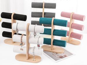 Organizzatore di gioielli Multi-size Tower Rack di velluto in legno per gioielli Schmuck porta espositore per bracciale collana braccialetto orologio - Product Image 3