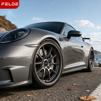 Jantes forgées FELDE Custom 6061 monobloc à cinq branches de 15 à 21 pouces 5x114.3 5x112 5x127 noir brillant usiné pour Porsche 911 GT3