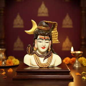 งานฝีมือนิรมลา รูปปั้นพระศิวะทำจากเรซิ่น งานแฮนด์เมด รูปเทพฮินดูแบบดั้งเดิม สำหรับตกแต่งบนโต๊ะ งานเทศกาลดีวาลี ของตกแต่งทางศาสนา - Product Image 3