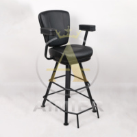 Chaise d'Inspecteur de Casino en Cuir Texturé Noir – Chaises Modernes pour Machines à Sous et Chaises de Poker