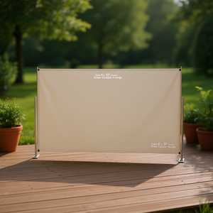 Tenda Laterale Crema 6' X 10' Montata a Parete in Tessuto Poliestere, Moderna Tenda da Sole per Patio Esterno - Product Image 2