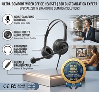Casque filaire supra-auriculaire OEM/ODM avec suppression du bruit ENC, commandes tactiles RGB, cordon de 2 m – Conception portable pour les appels et le gaming