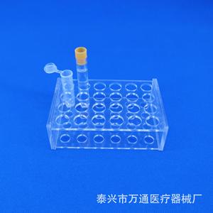 Soporte de acrílico para tubos de ensayo Wantong Medical, 24 pozos, apertura de 14 mm, para tubos de 5 ml, uso en laboratorio - Product Image 4