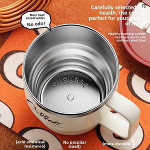 Mug à café isotherme double paroi en acier inoxydable 304, anti-brûlure, antidérapant, portable, double usage, cadeau créatif, pour extérieur et lait - Product Image 3