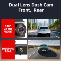 Caméra embarquée 4G compatible, DVR 2 canaux, écran LCD 3,0 pouces, double objectif 2K, boîte noire de voiture F1.8 pour la prévention des accidents et de la fraude nocturnes