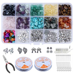 Perles en <span class=keywords><strong>pierre</strong></span> naturelle pour la fabrication de bijoux, kit DIY pour bracelet, perles irrégulières, cordon élastique, boîte d'accessoires - Product Image 2