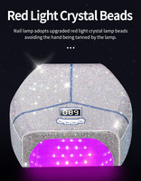 Lampe à ongles LED 180W activée par capteur haute puissance diamant LCD lumière rouge conception de lampe de table pour lampe UV à durcissement rapide
