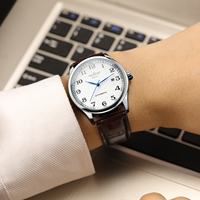 Montre mécanique automatique T-winner, nouveau design de mode, logo personnalisé, simple, fine, squelette, de qualité, lumineuse, pour hommes