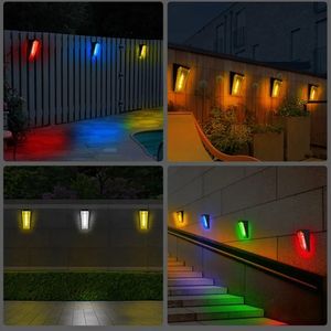 वाटरप्रूफ सौर लैंप सजावट बालकनी की बाड़ सीढ़ी स्ट्रीट लाइटें दीवार लैंप रंगीन लौ सौर उद्यान रोशनी आउटडोर - Product Image 6