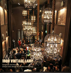 Top lampe suspendue Vintage rétro suspendu <span class=keywords><strong>cage</strong></span> fer luxe rustique moderne <span class=keywords><strong>escalier</strong></span> grand cristal goutte oiseau <span class=keywords><strong>cage</strong></span> <span class=keywords><strong>lustre</strong></span> - Product Image 5