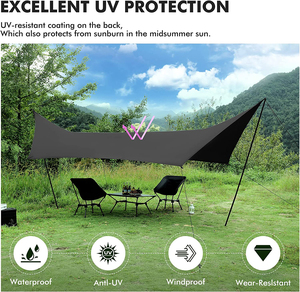 WOQI <span class=keywords><strong>Tarp</strong></span> de camping ultraléger imperméable, abri de pluie, auvent <span class=keywords><strong>léger</strong></span> - Product Image 4