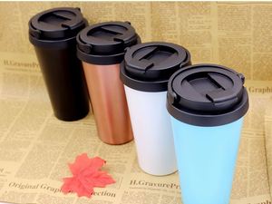 500ml Double Wall Insulated <b>Coffee</b> Mug Stainless Steel Water <b>Bottle</b> With Handle Lid - Product Image 4