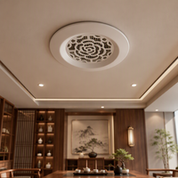 Diffuseur d'air rond en alliage d'aluminium et ABS à motif floral, direction réglable, système de ventilation intérieur monté au plafond