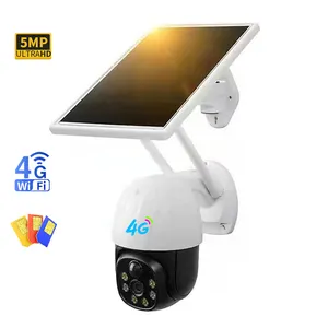 Solar ip Camera 5MP Outdoor LTE RJ45 Lan Port Ptz Camera Solar 4g Lte Sim Card Security CCTV Camera V380 Pro Global Version 4g