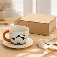 Ensemble tasse à café et soucoupe en porcelaine rayée 250 ml, mug en céramique au design minimaliste, compatible micro-ondes et lave-vaisselle, logo personnalisé, vente en gros, cadeau