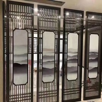Panneaux de séparation réutilisables pour hôtel et restaurant, cloison décorative, écran métallique, du sol au plafond, cloison en rotin, séparateur de pièce