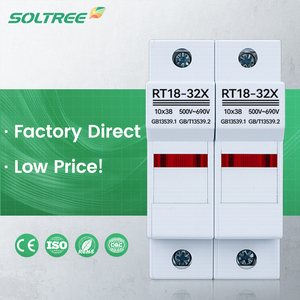 Base <span class=keywords><strong>de</strong></span> Fusible Térmico Cilíndrico <span class=keywords><strong>de</strong></span> 10*38 mm, Alta Capacidad <span class=keywords><strong>de</strong></span> Ruptura, para <span class=keywords><strong>Caja</strong></span> <span class=keywords><strong>de</strong></span> <span class=keywords><strong>Fusibles</strong></span> <span class=keywords><strong>de</strong></span> CC RT18-32 32A 1P 2P 3P 4P, Fabricación OEM - Product Image 1