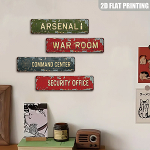 Insegna Metallica Lunga con Testo 'War Room Command Center' per Decorazione Murale di Man Cave e Garage - Product Image 3