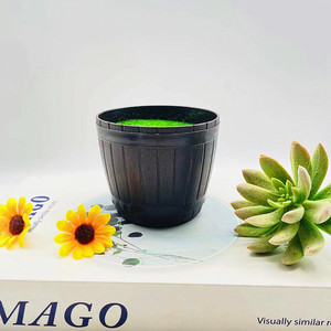 Pots de fleurs artificiels Qi Xing en mousse floquée, pots en plastique de 7,5 cm de diamètre au bas, style nordique, décoration d'intérieur, utilisation sur le bureau - Product Image 3