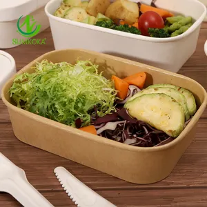 High-demand Compostable Eco Friendly Fast Takeaway Food Packaging Kraft Paper Bowl