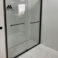 Porte de douche coulissante double Mars Villa noir mat, fabricant et fournisseur, délai de livraison personnalisé 15-45 jours